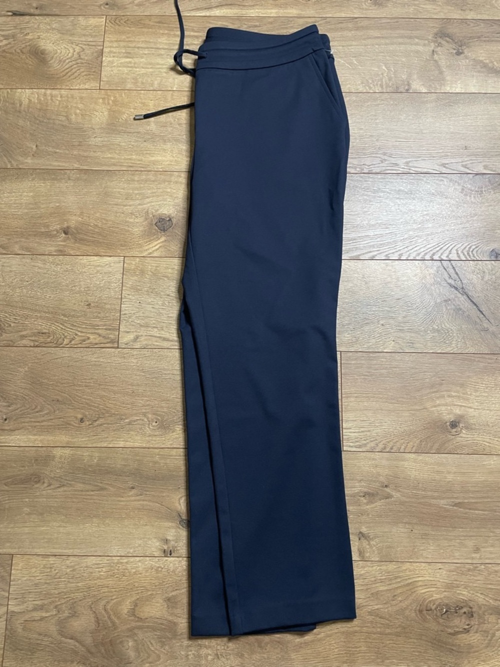 Dalia Navy Stretch Pull-On straight-leg trousers with drawstring waist size L - Picture 12 of 12